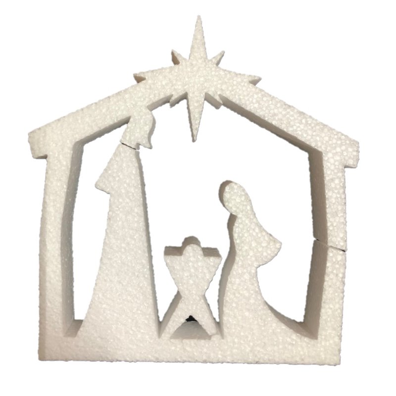 Crèche de Noël Décoration de Noël polystyrène expansé 20 cm de haut Crèche de Noël Décoration de Noël polystyrène expansé 20 cm de haut