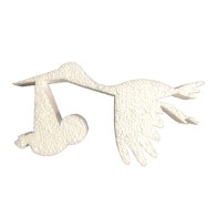 Cigüeña 10.5cm alto poliestireno expandido decoración bautizos