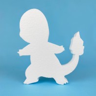 Silhouette of Pokémon Charmander in polystyrene