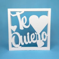 Cadre "Te Quiero" en polystyrène – Message d’amour pour votre déco