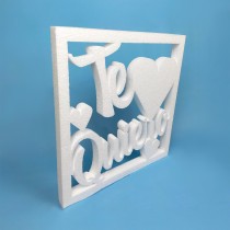 Marco "Te Quiero" de poliestireno – Ideal para decorar con amor