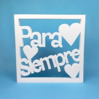 Cadre "Para Siempre" en polystyrène – Déco mariage et Saint-Valentin