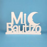 Letrero Mi Bautizo Con Luna 40cm x 25cm - 0735