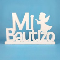 Letrero Mi Bautizo Con Angelito 40cm x 25cm - 0737