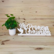 Scritta Prima Comunione polistirolo colomba 67 cm