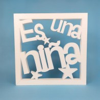 "Es una niña" Polystyrene Frame – Baby Shower Decoration