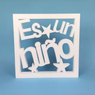 "Es un niño" Polystyrene Frame – Baby Shower Boy Decor