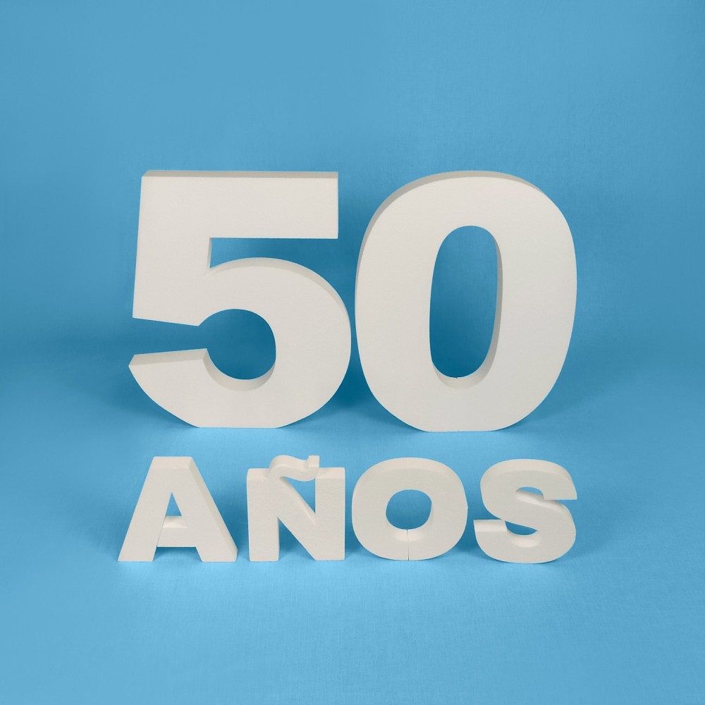 Pack números 60 cm + letras "AÑOS" – Porexpán Pack números 60 cm + letras "AÑOS" – Porexpán