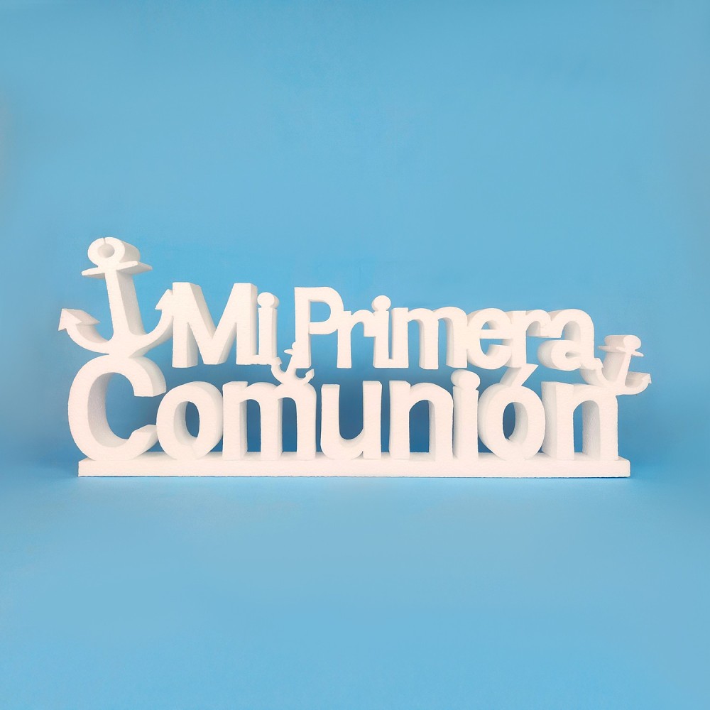 Letrero "Mi Primera Comunión" con anclas – Porexpán Letrero "Mi Primera Comunión" con anclas – Porexpán