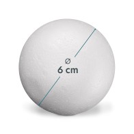 Bola de Poliespán Blanca 6 cm Pack 4 Unidades para Manualidades