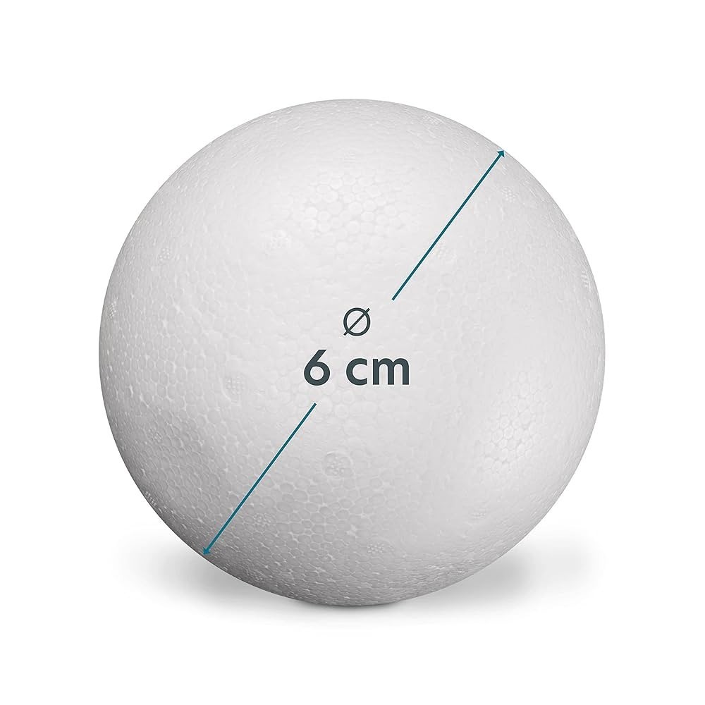 Styroporkugeln 6 cm (4er Pack) – Weiße Bastelkugeln DIY