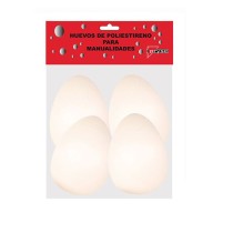 Huevos 3D Poliestireno 6 cm | Pack 4 Unidades para Manualidades
