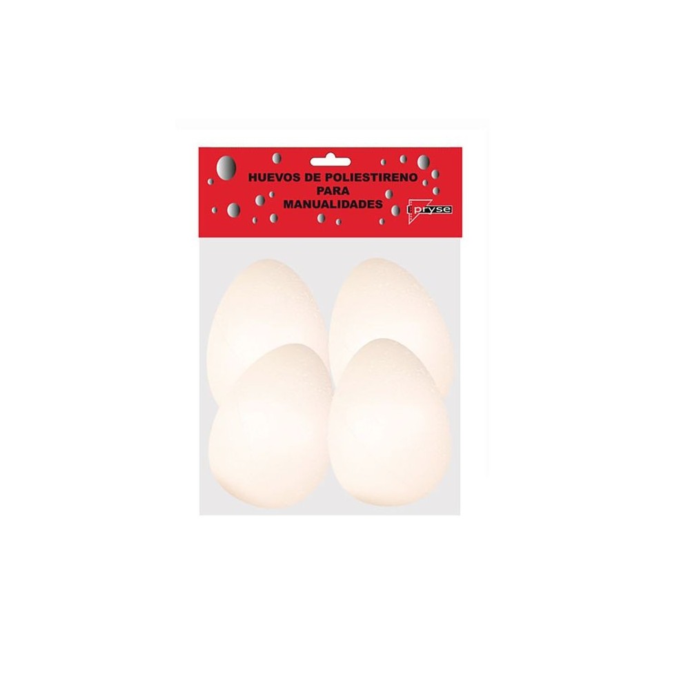 Huevos 3D Poliestireno 6 cm | Pack 4 Unidades para Manualidades