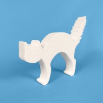 Gato erizado de poliestireno para decorar Halloween