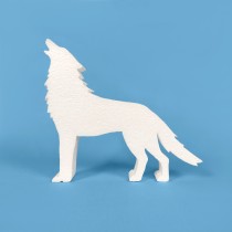 Lobo aullando de poliestireno para decorar Halloween