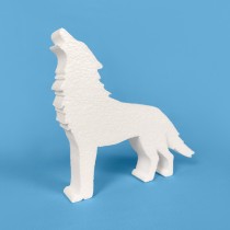 Lobo aullando de poliestireno para decorar Halloween