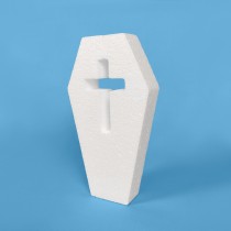 Cercueil avec croix en polystyrène à peindre et décorer