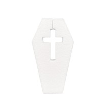 Ataúd con cruz de poliestireno para decorar Halloween