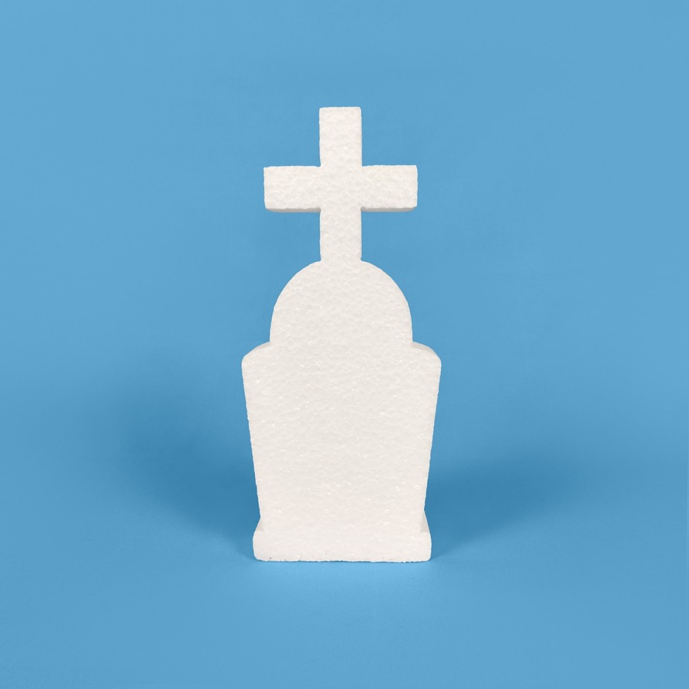 Tombe avec croix en polystyrène à peindre et décorer