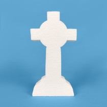 Lapide a forma di croce in polistirolo da decorare