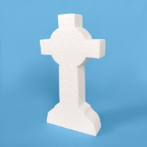 Lapide a forma di croce in polistirolo da decorare