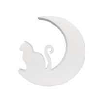 Gato sobre la luna de poliestireno para Halloween y decoración fantástica