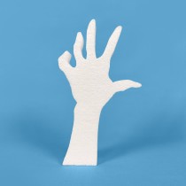 Mano che esce dal suolo in polistirolo da decorare