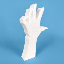 Hand rising from the ground polystyrene to paint and decorate