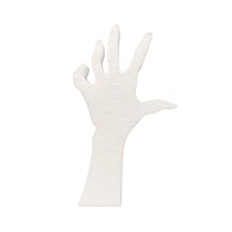 Mano saliendo de la tierra de poliestireno para Halloween y decoración de terror