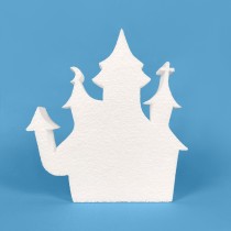 Castillo encantado de poliestireno para decorar Halloween