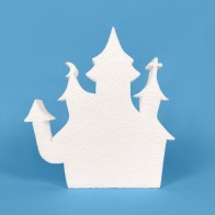 Castillo encantado de poliestireno para decorar Halloween