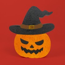 Calabaza con sombrero de bruja de poliestireno para Halloween y manualidades