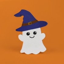 Fantasma con sombrero de bruja de poliestireno para Halloween y decoración
