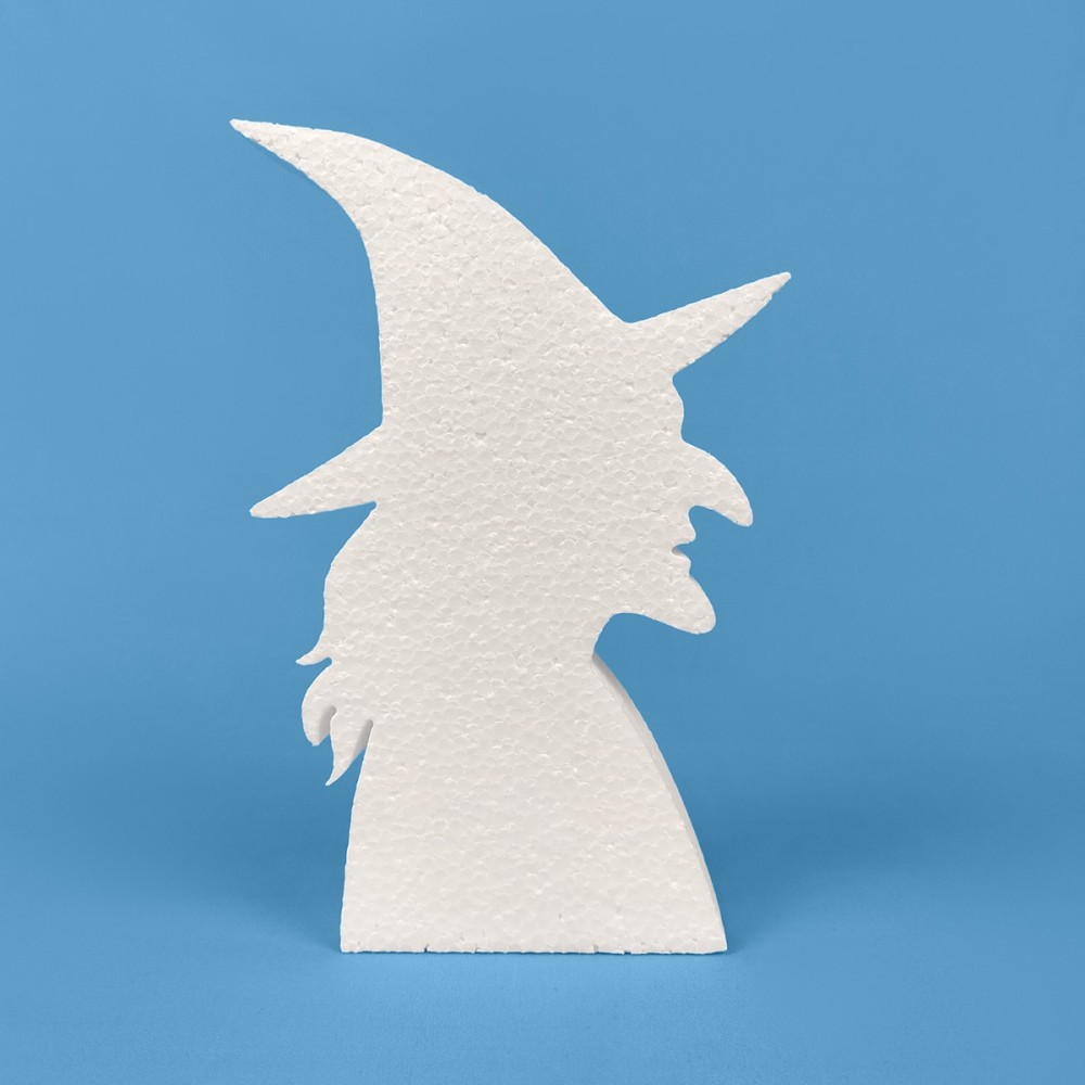 Cabeza de bruja de poliestireno para Halloween