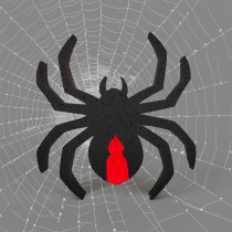 Gruselige Spinne aus Styropor für Halloween und Horror-Dekoration