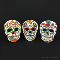 Teschio Día de los Muertos in polistirolo da decorare