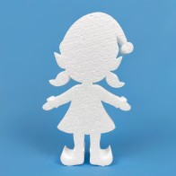 Elfo niña Navideña de poliestireno para decorar