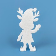 Renna elfo di Natale in polistirene da decorare