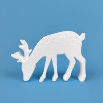Renne broutant en polystyrène à décorer
