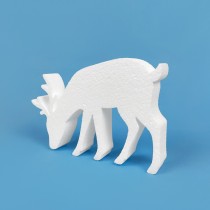 Renne broutant en polystyrène à décorer