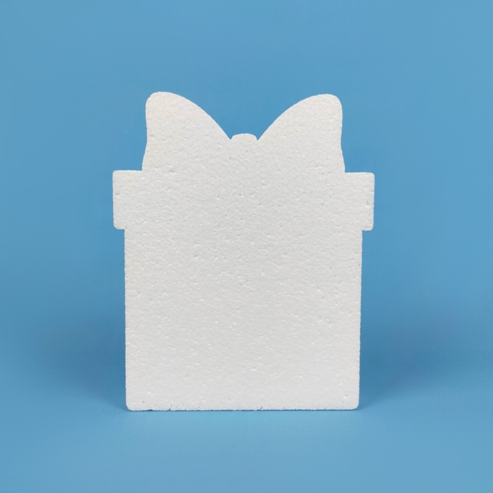 Figura di pacco regalo quadrato in polistirene da decorare Figura di pacco regalo quadrato in polistirene da decorare