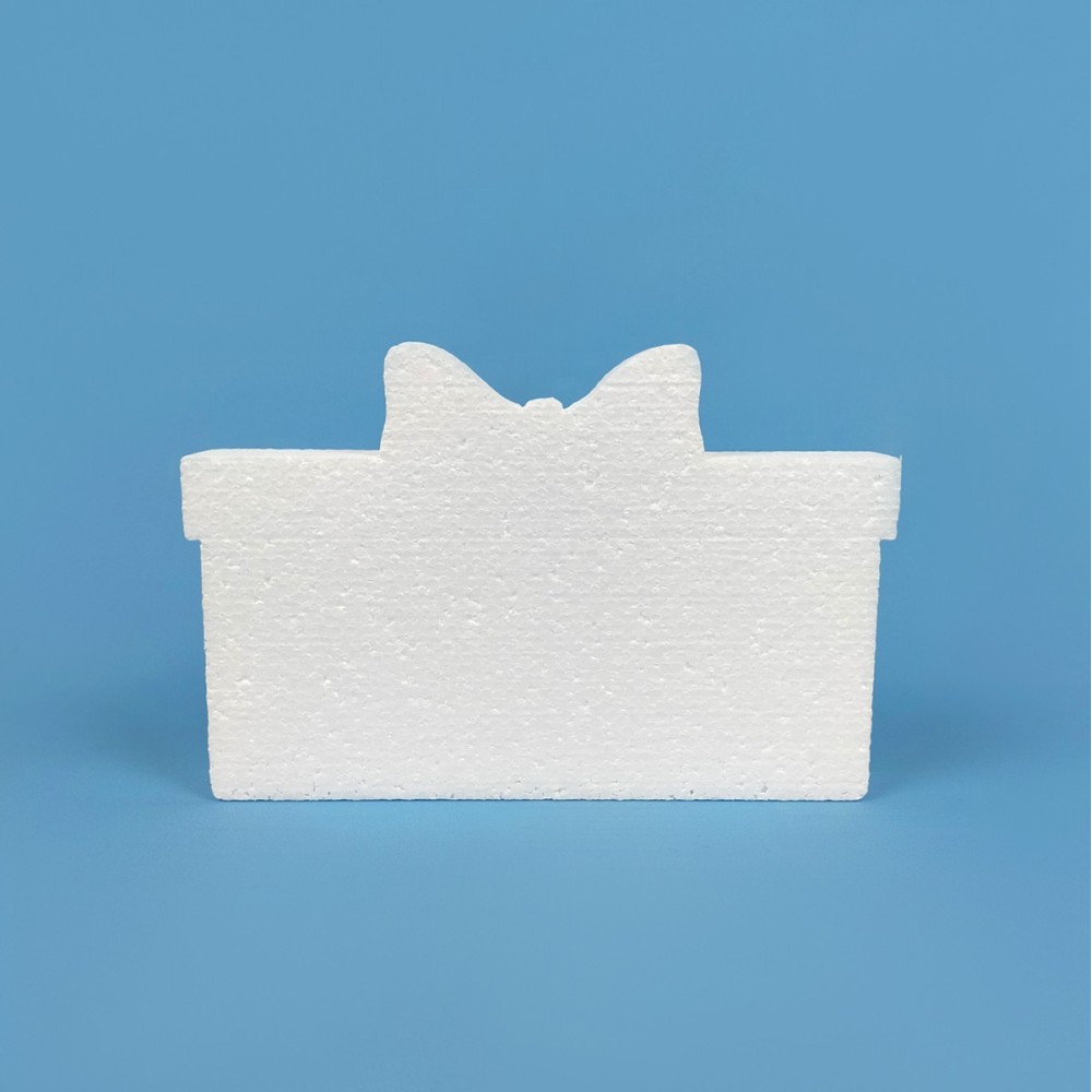 Silhouette de cadeau rectangulaire en polystyrène à décorer Silhouette de cadeau rectangulaire en polystyrène à décorer