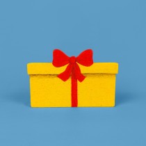 Rectangular gift silhouette polystyrene decoration