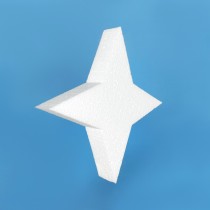 4-pointed star polystyrene decoration