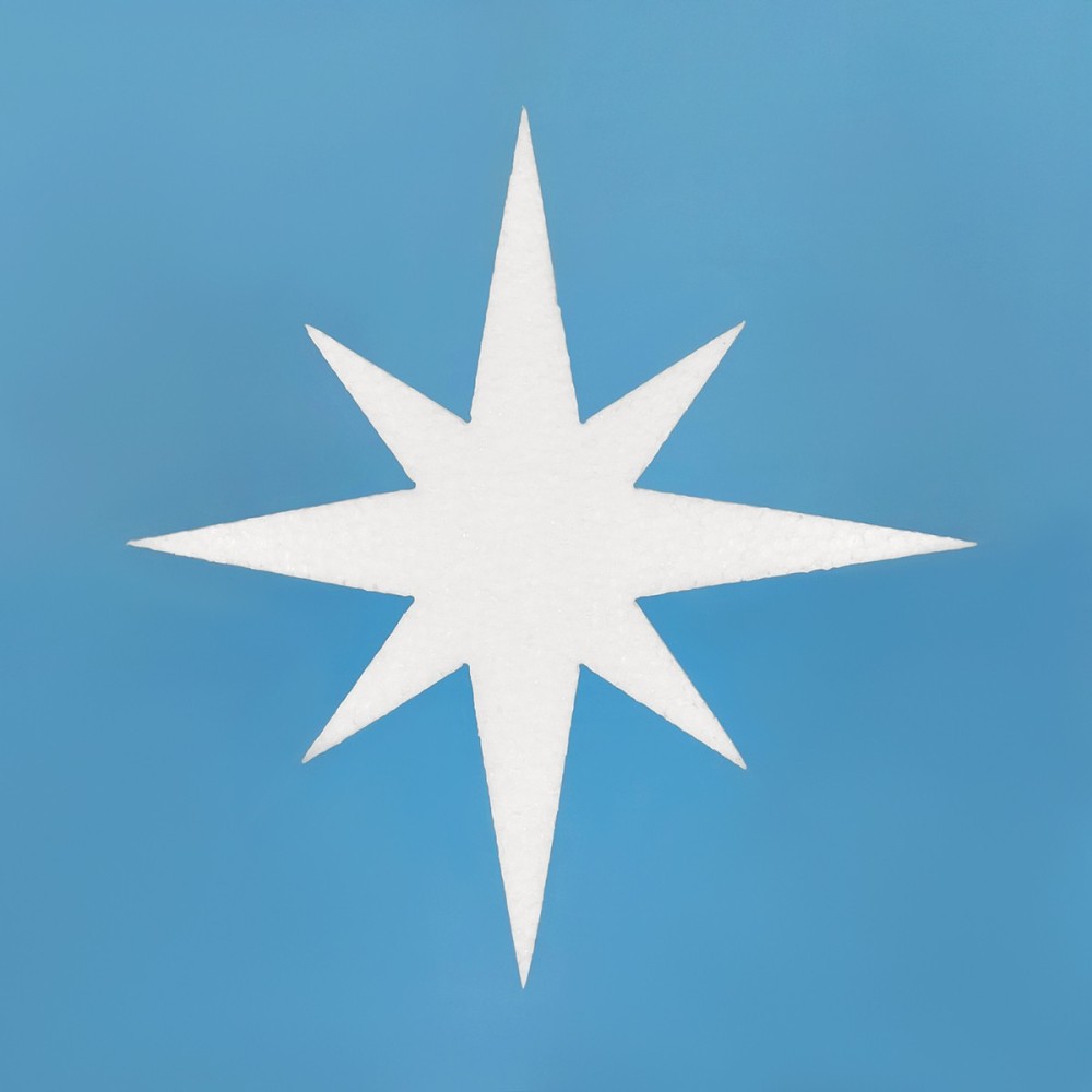 Luminous star polystyrene decoration