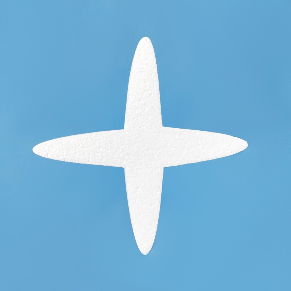 Graphic star polystyrene decoration