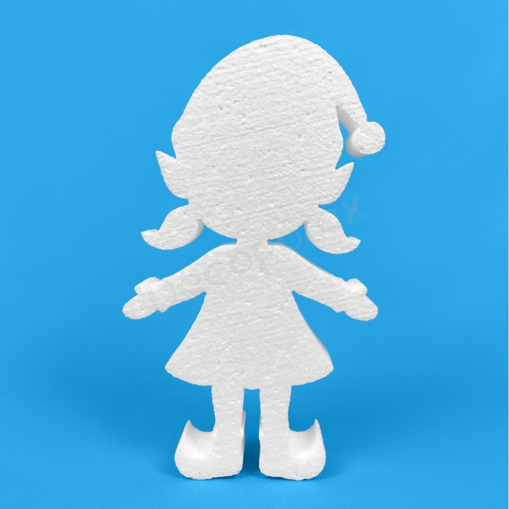 Christmas elf girl polystyrene decoration