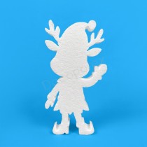 Renna elfo di Natale in polistirene da decorare