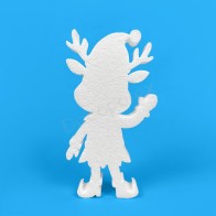 Christmas reindeer elf polystyrene decoration