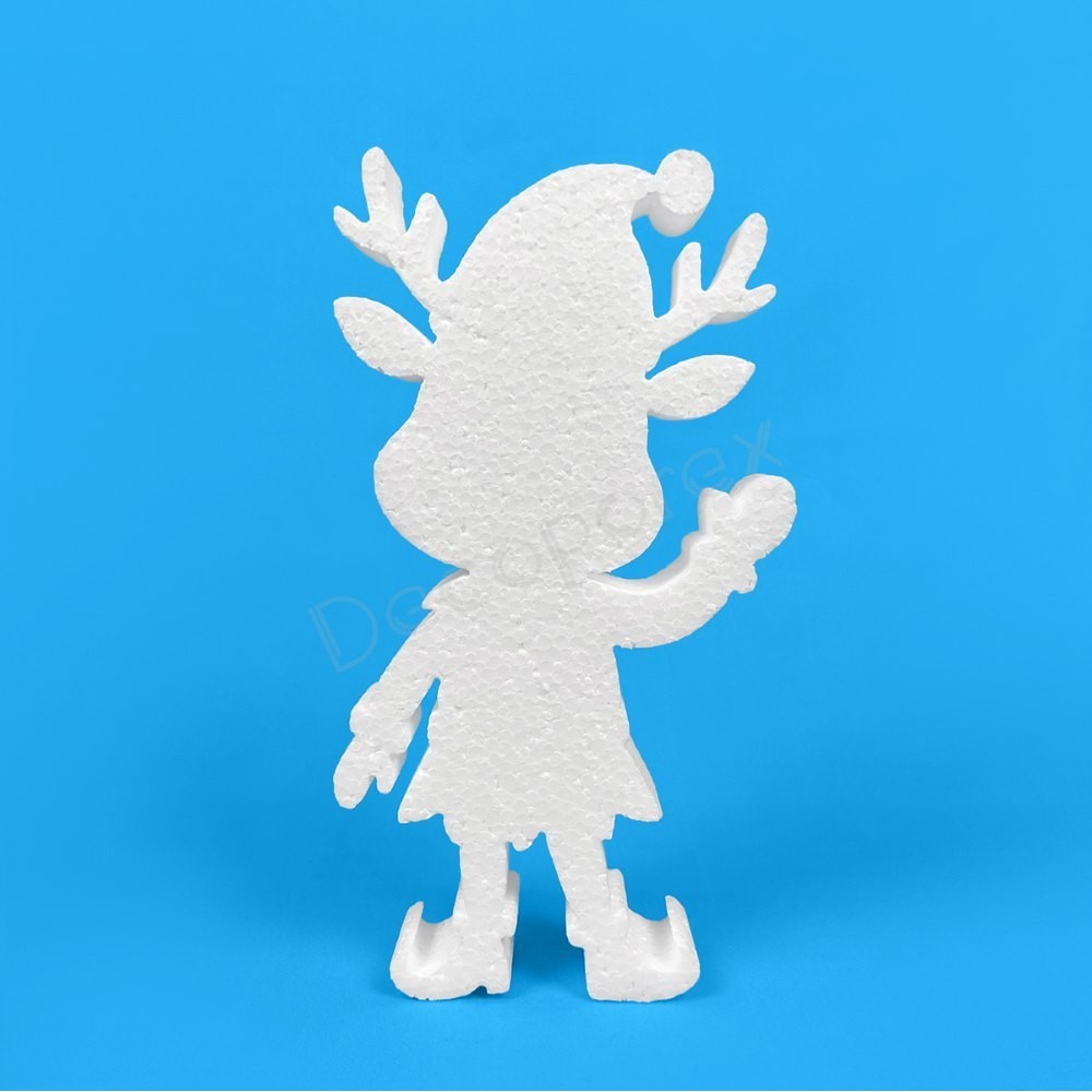Christmas reindeer elf polystyrene decoration